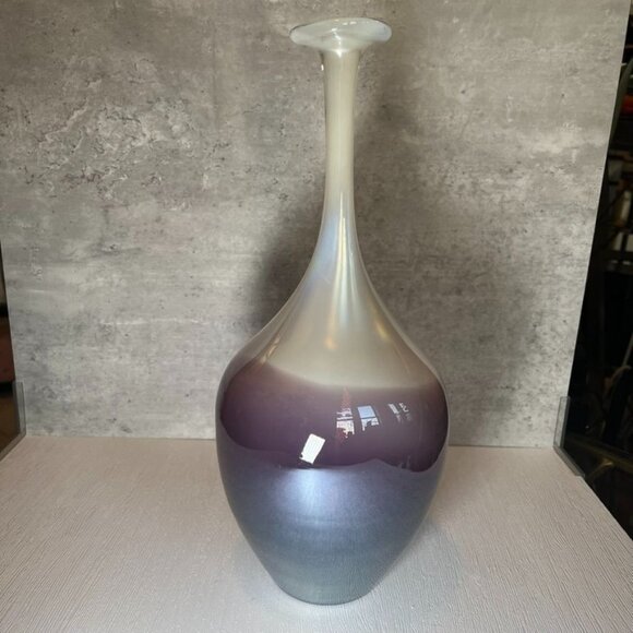 Cyan Designs Tall Purple Irredescent Cream Color Curie Vase - Picture 1 of 11